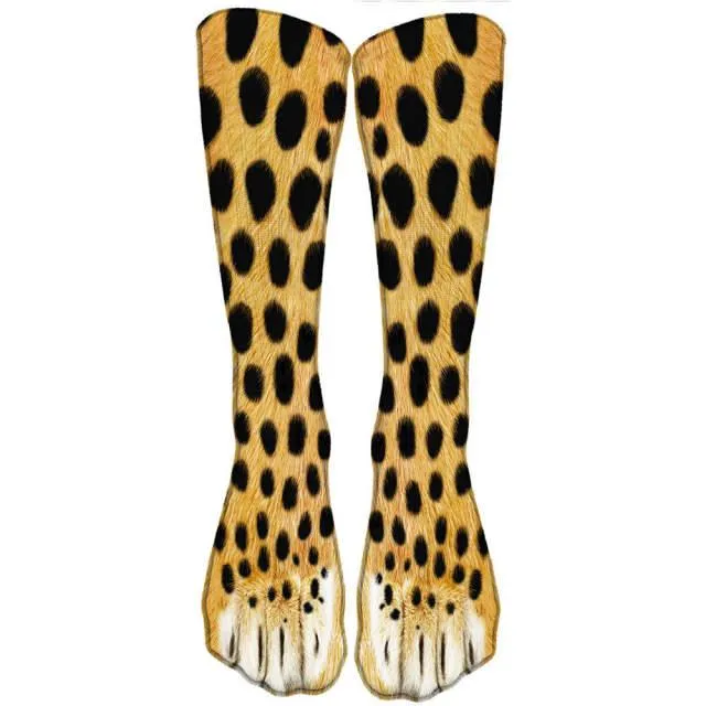 Funny Leopard Tiger Cotton Socks For Women