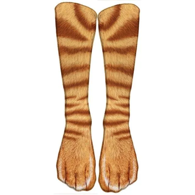 Funny Leopard Tiger Cotton Socks For Women