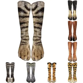 Funny Leopard Tiger Cotton Socks For Women