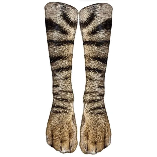 Funny Leopard Tiger Cotton Socks For Women