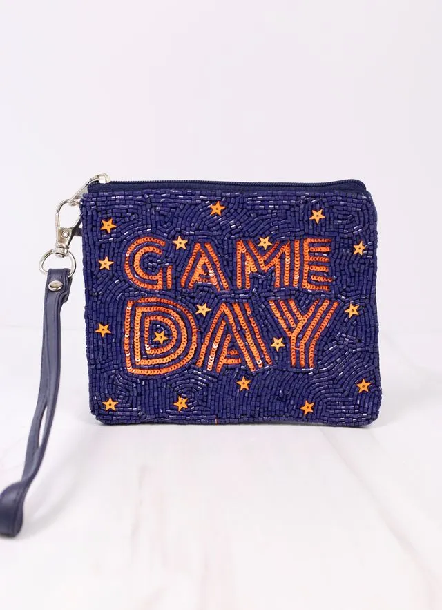 Game Day Star Wristlet NAVY ORANGE