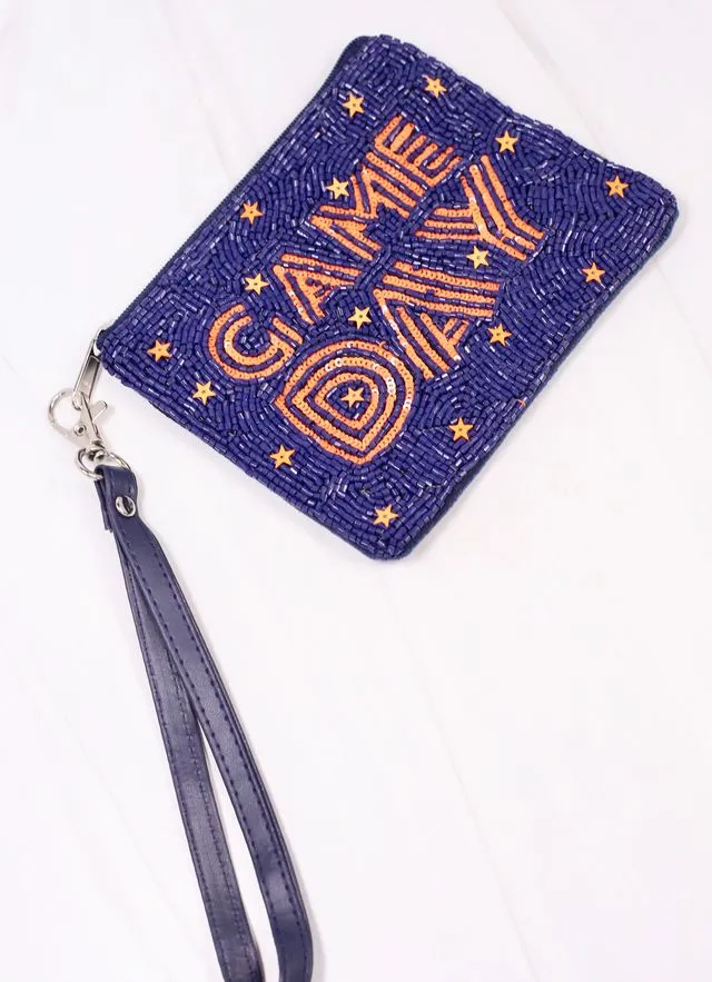 Game Day Star Wristlet NAVY ORANGE