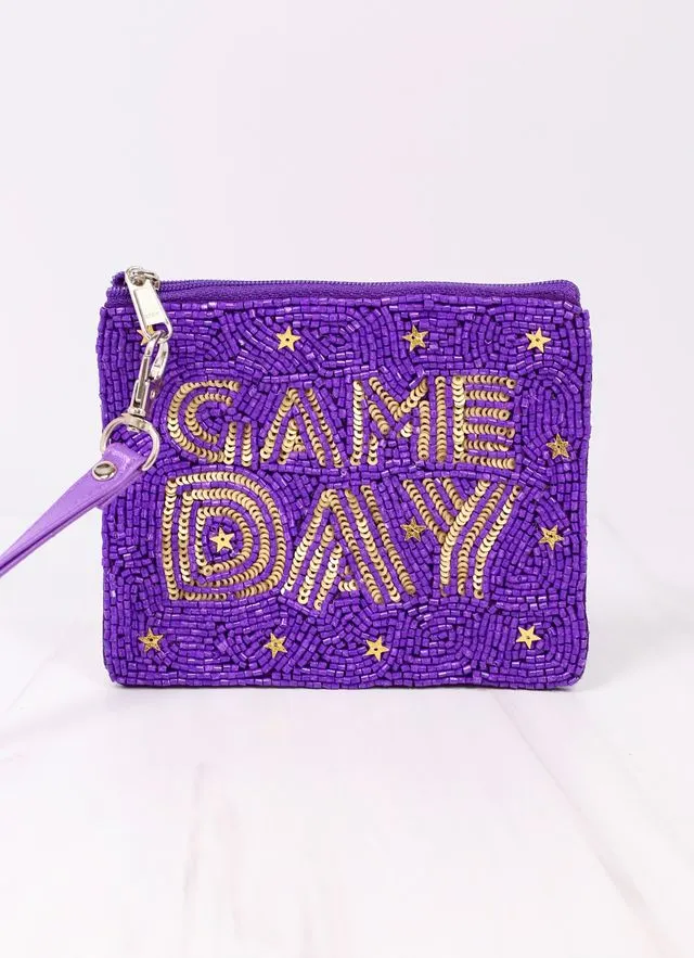 Game Day Star Wristlet PURPLE GOLD