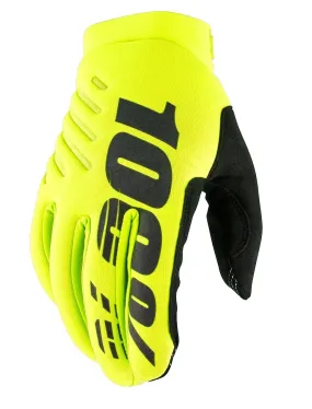 glove 100% Brisker - Fluo Yellow/Black