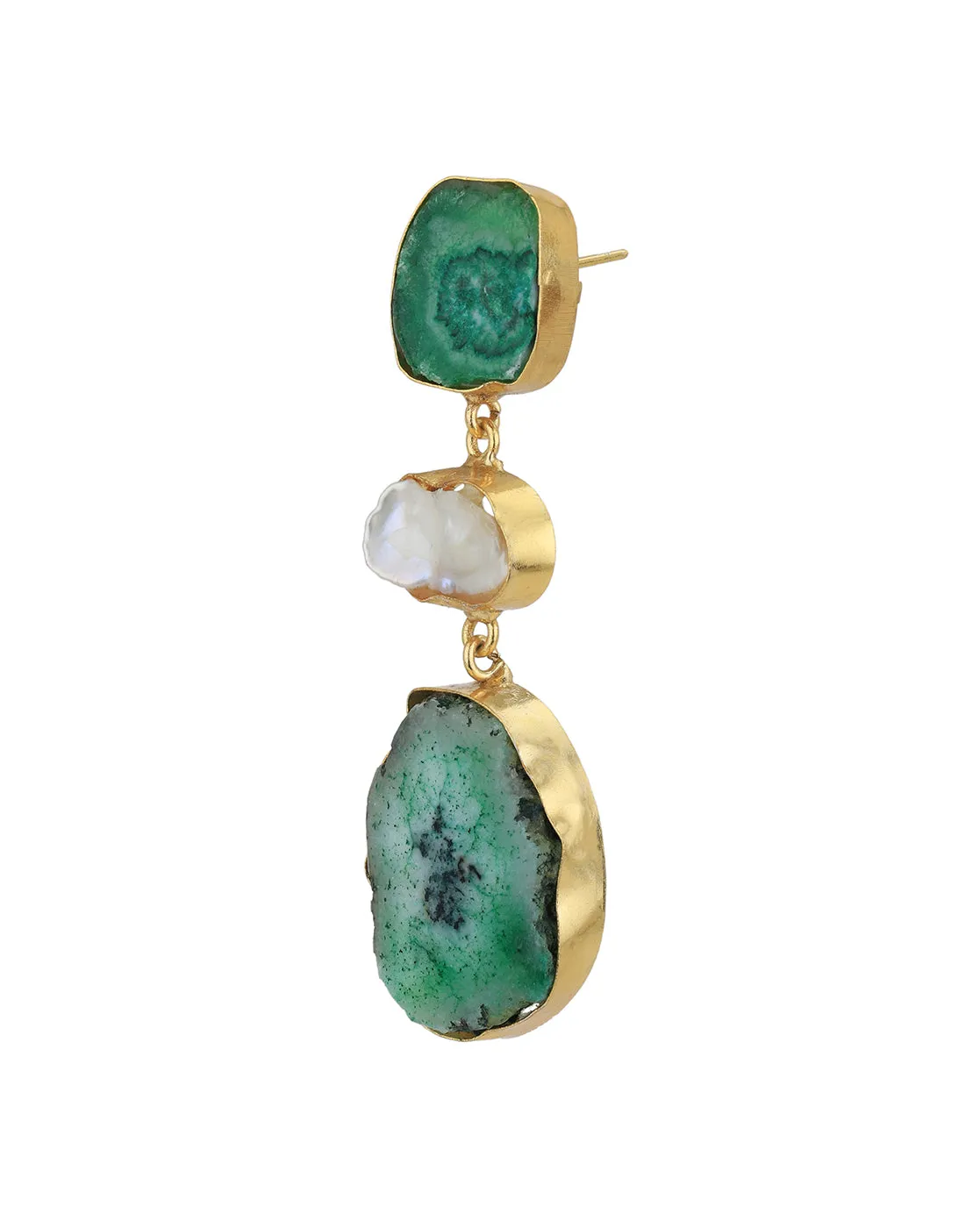 Gold Plated & Agate Stone Drop Earring for women