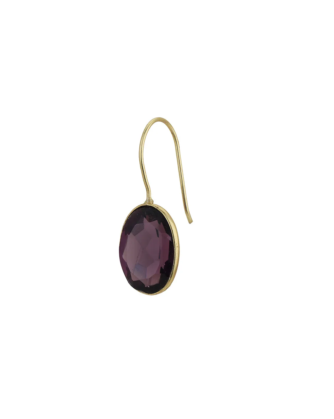 Gold Plated & Amethyst Stone Stylish Drop Earring for women