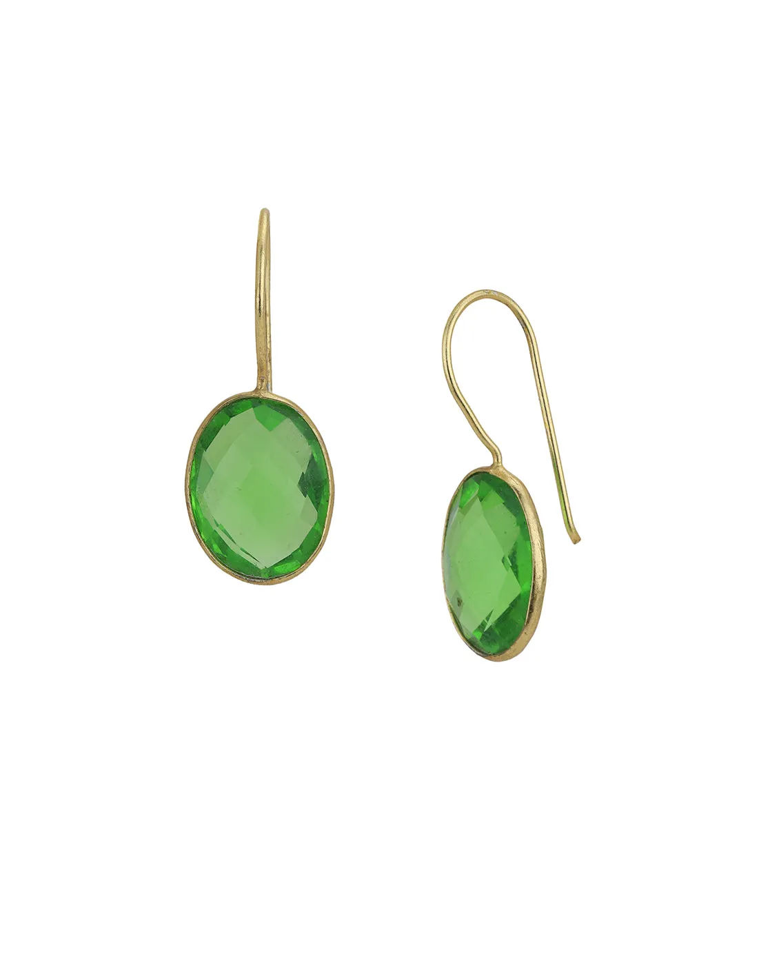 Gold Plated & Quartz Stone Stylish Drop Earring for women