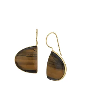 Gold Plated & Tigers Eye Stone Fancy Drop Earring for women