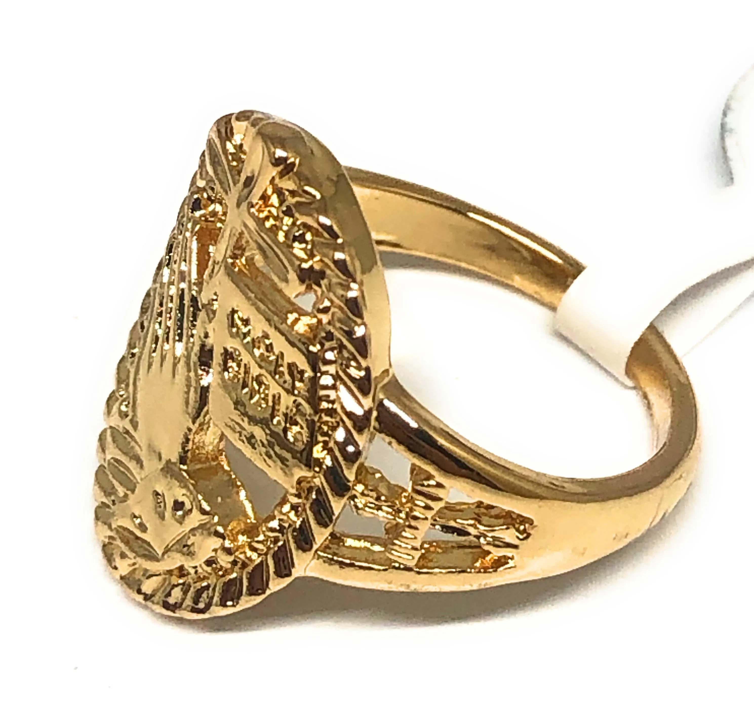 Gold Plated Yellow Praying Hands Ring Anillo