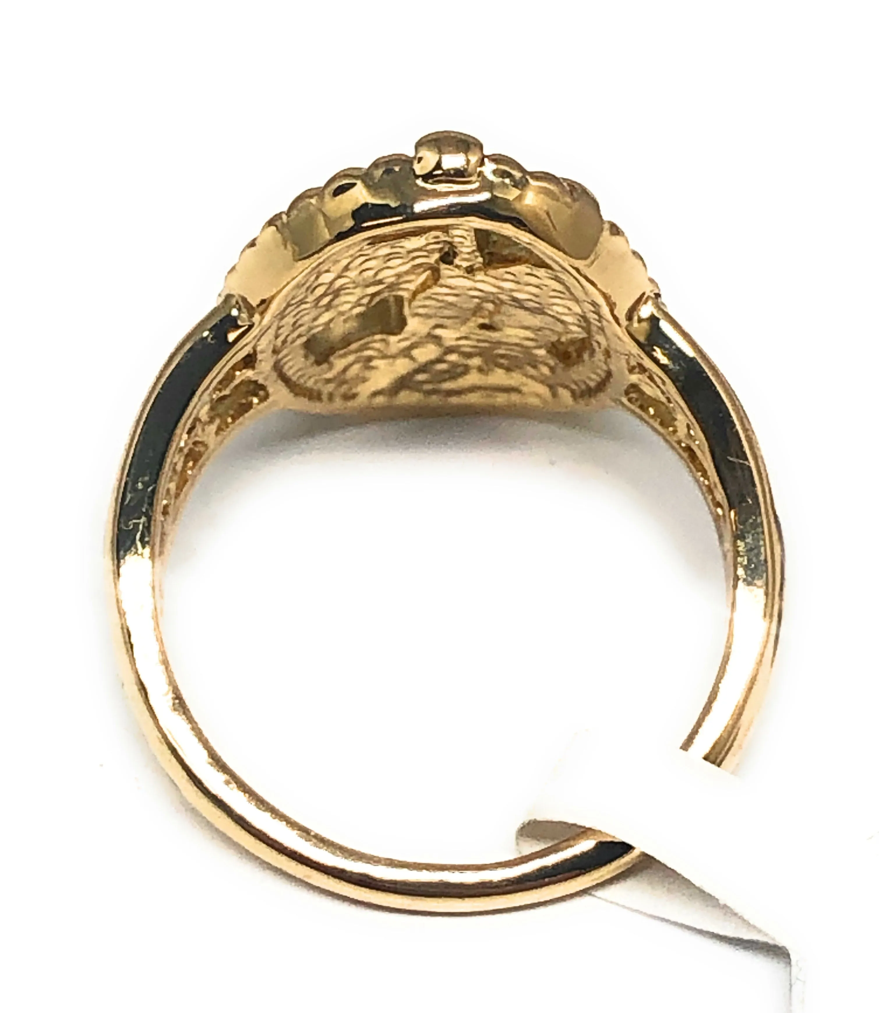 Gold Plated Yellow Praying Hands Ring Anillo