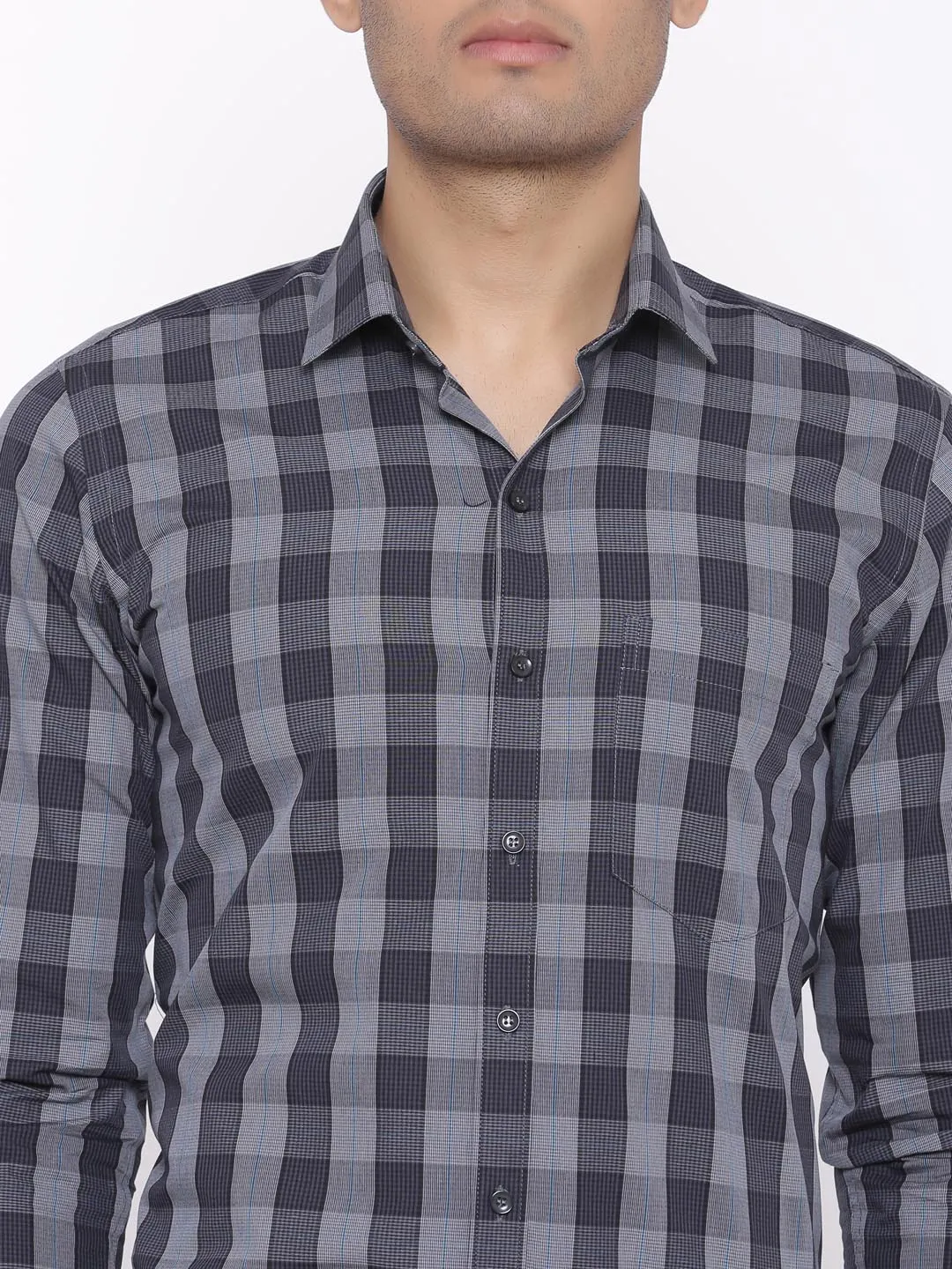 Grey Glen Plaid Checks Shirt