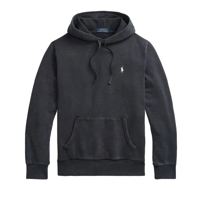 HOODED SWEATSHIRT Man Faded Black Canvas