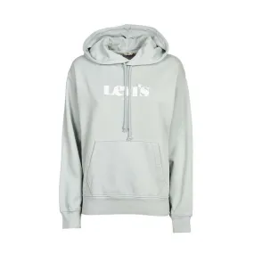 HOODED SWEATSHIRT WITH STANDARD NEW LOGO POCKET Woman Grigio Chiaro