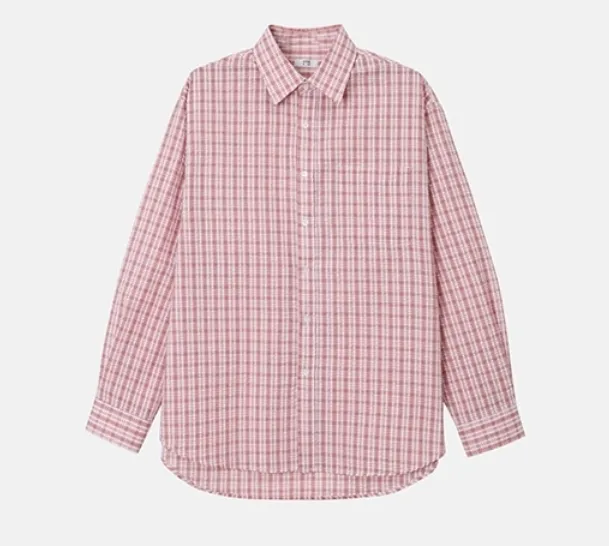 HUE  |Other Plaid Patterns Street Style Long Sleeves Cotton Shirts