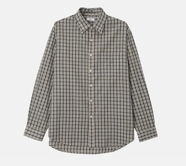 HUE  |Other Plaid Patterns Street Style Long Sleeves Cotton Shirts