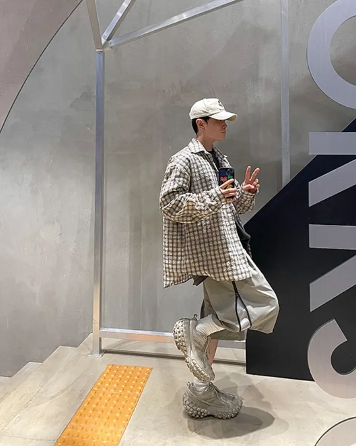 HUE  |Other Plaid Patterns Street Style Long Sleeves Oversized