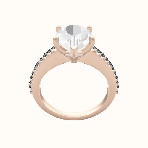 Illusion Set Shank Engagement Ring With Petal Four Prong Head