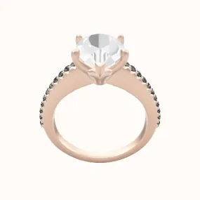 Illusion Set Shank Engagement Ring With Petal Four Prong Head