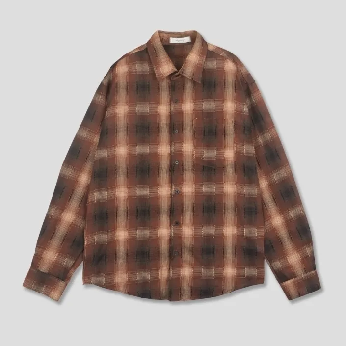 IONSEOUL  |Other Plaid Patterns Unisex Street Style Long Sleeves Cotton