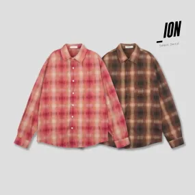 IONSEOUL  |Other Plaid Patterns Unisex Street Style Long Sleeves Cotton