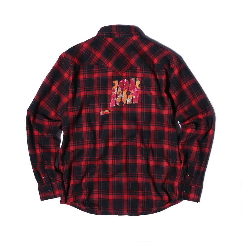 IONSEOUL  |Other Plaid Patterns Unisex Street Style Long Sleeves Logo