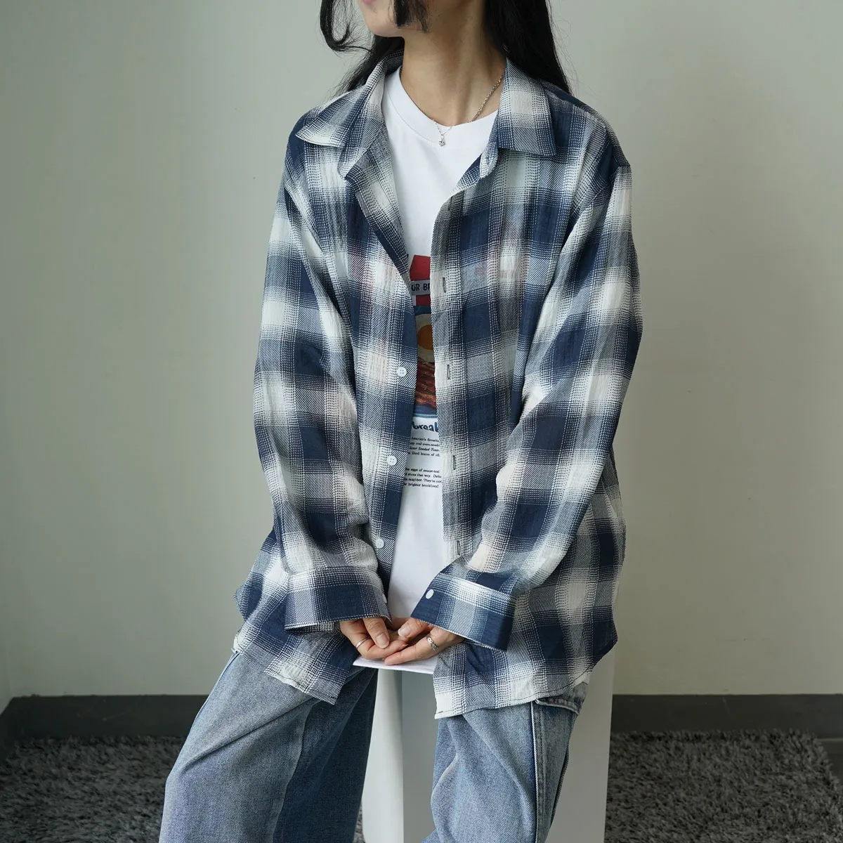 IONSEOUL  |Other Plaid Patterns Unisex Street Style Long Sleeves Shirts