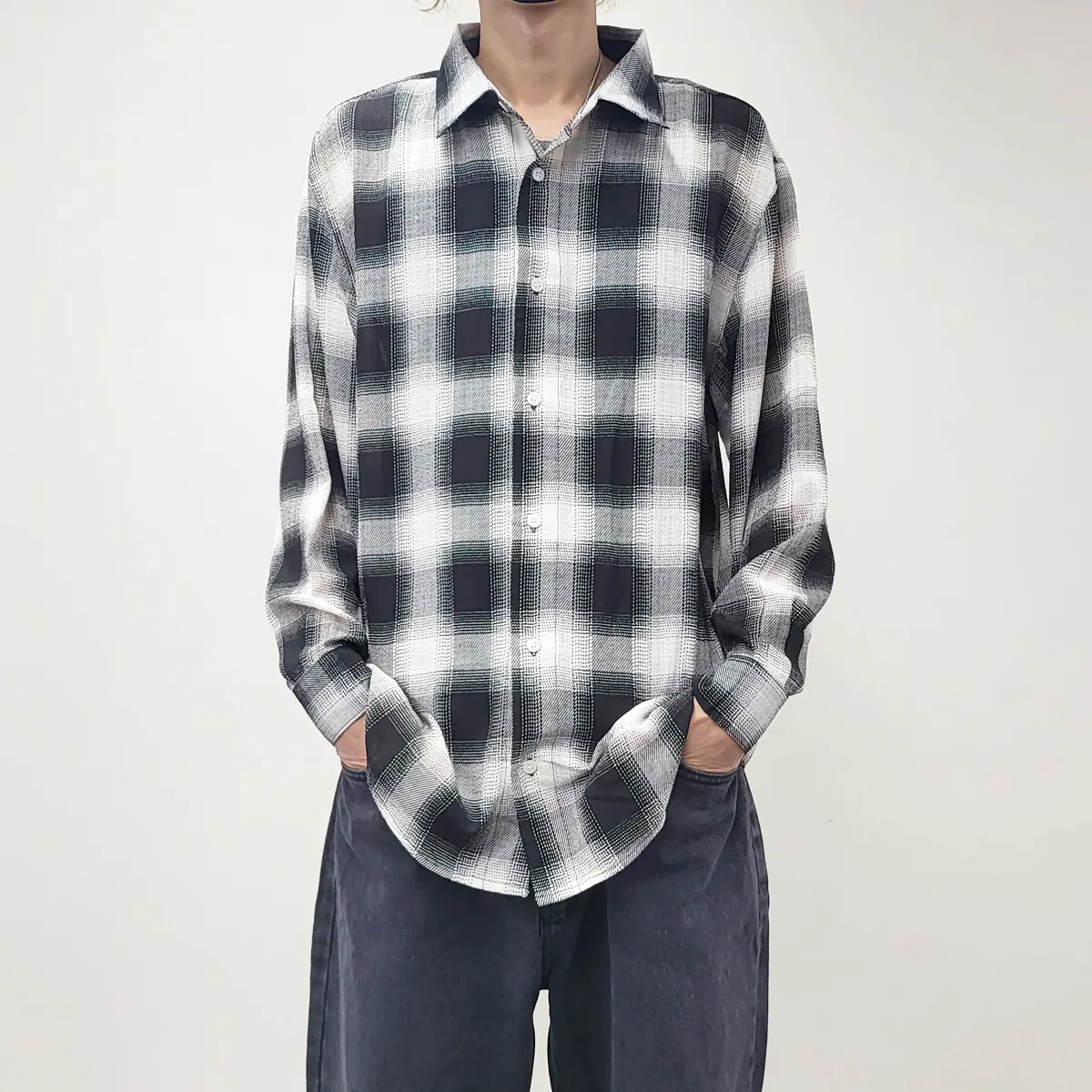 IONSEOUL  |Other Plaid Patterns Unisex Street Style Long Sleeves Shirts