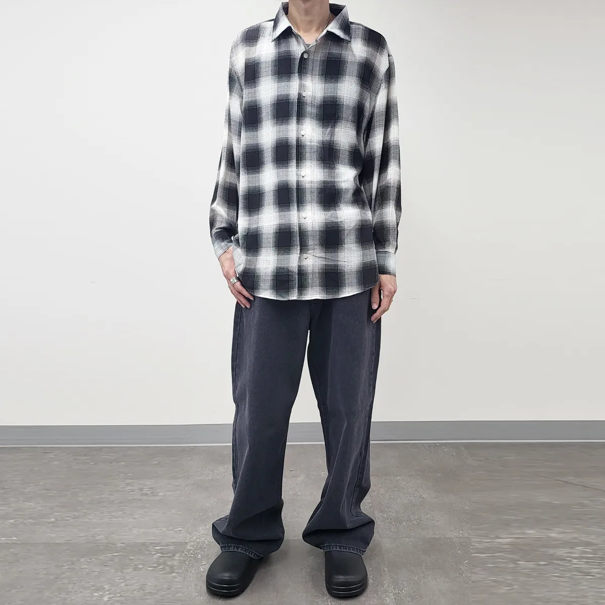 IONSEOUL  |Other Plaid Patterns Unisex Street Style Long Sleeves Shirts