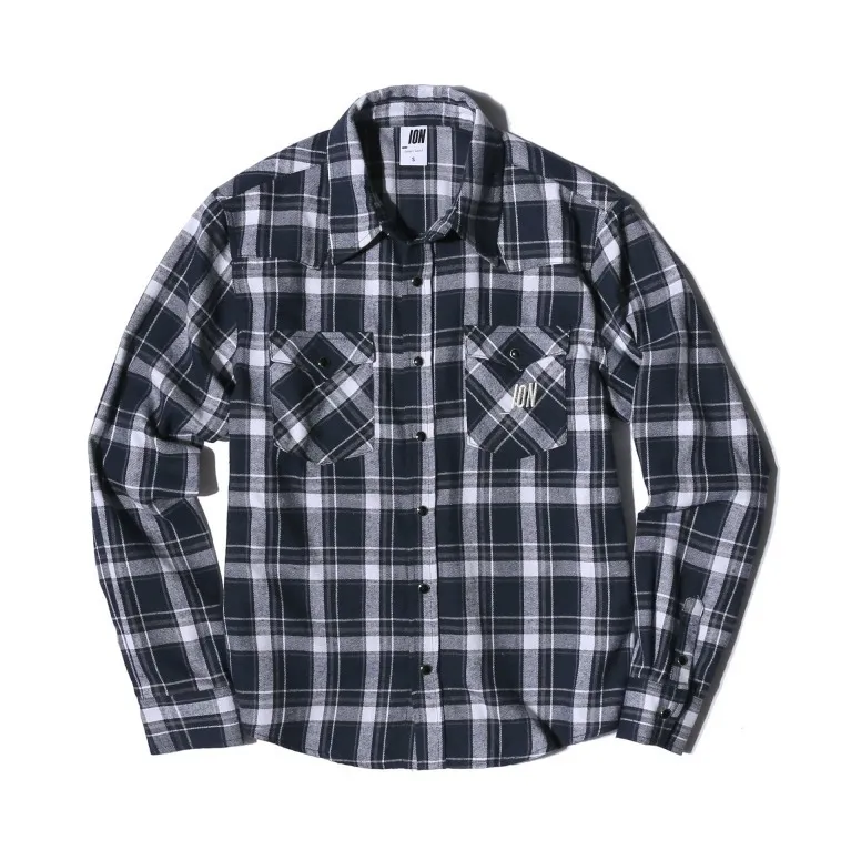 IONSEOUL  |Tartan Other Plaid Patterns Unisex Street Style Long Sleeves