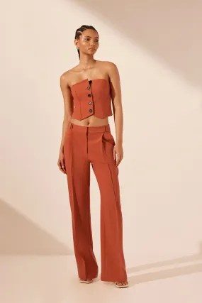 Irena Mid Rise Pant - Brick Orange