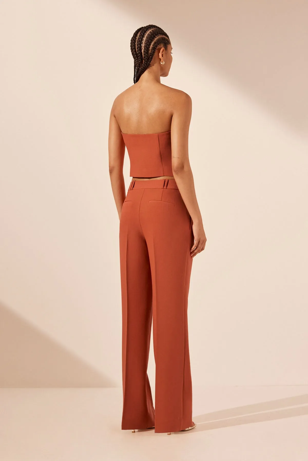 Irena Mid Rise Pant - Brick Orange