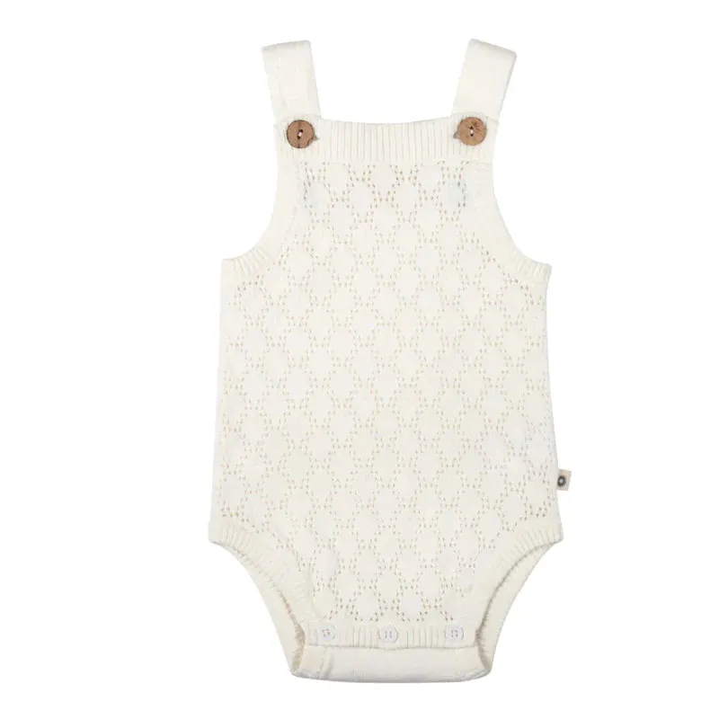 Jujo Baby Diamond Pointelle Onesie - Milk