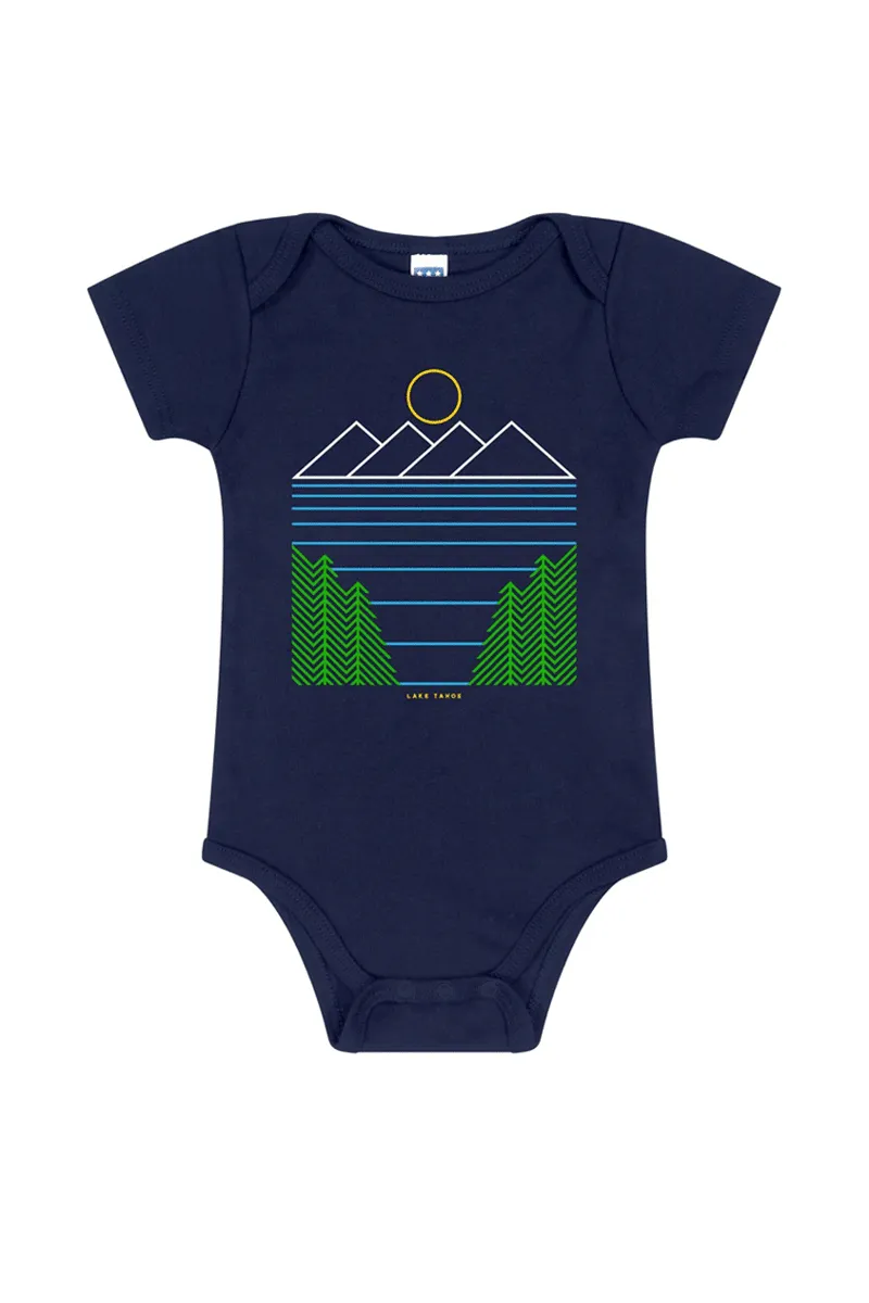 Lake Tahoe Baby Onesie - Navy