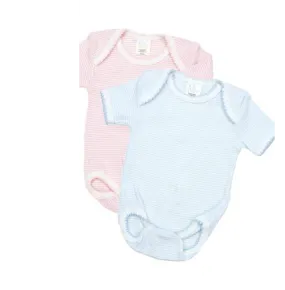 Lap Shoulder Onesie- Stripes (Short Sleeve)