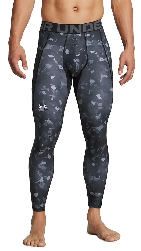 leggings Under Armour HeatGear Armour Printed - Black/White - men´s