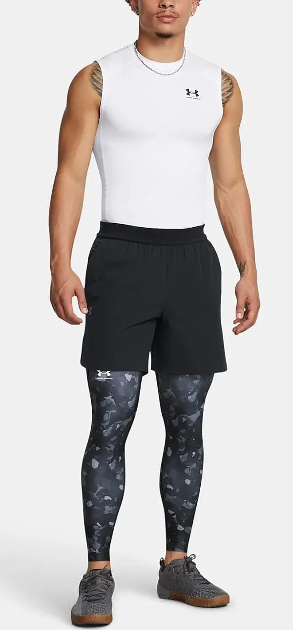 leggings Under Armour HeatGear Armour Printed - Black/White - men´s