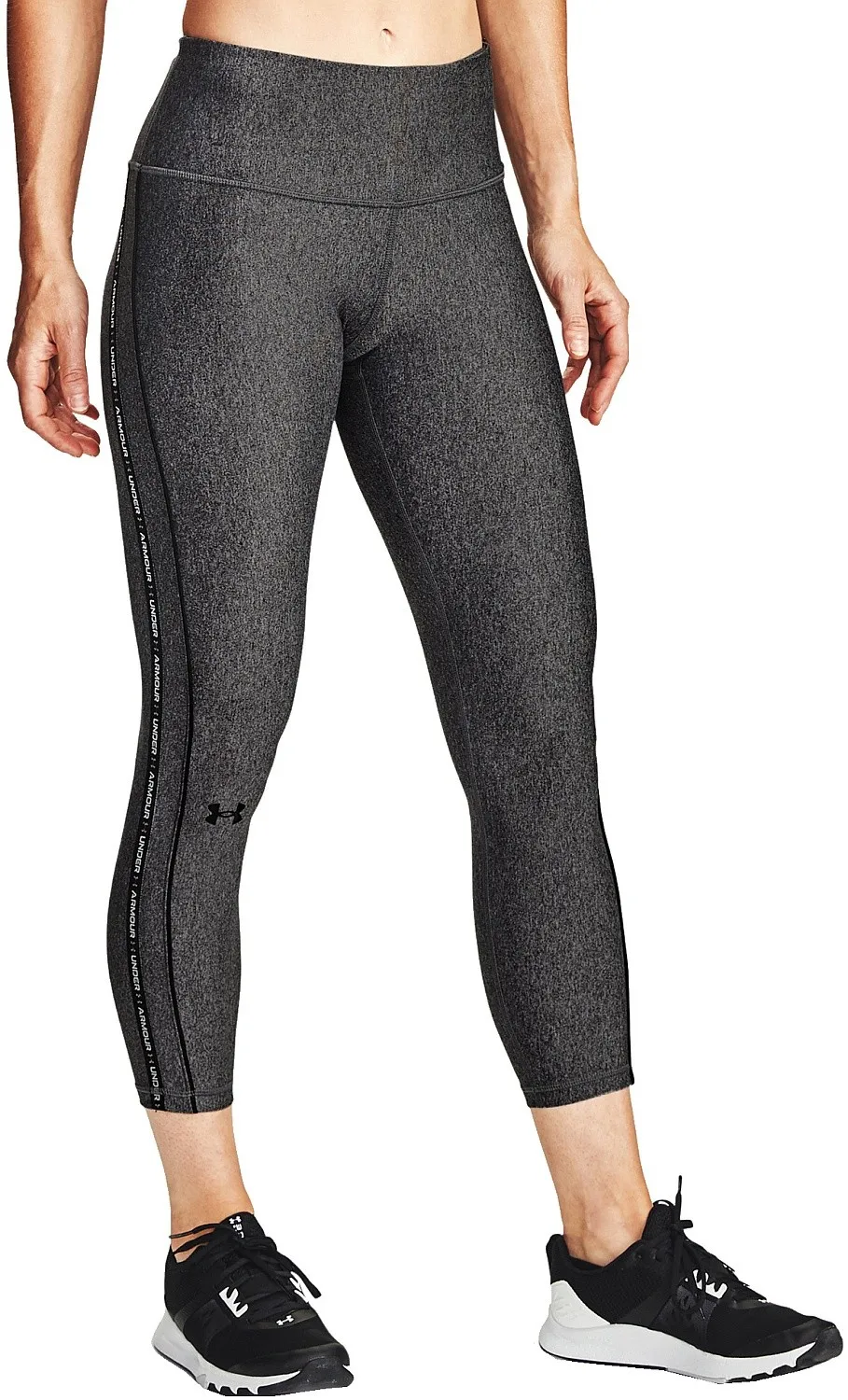 leggings Under Armour HeatGear Armour WMT Ankle Crop - 019/Charcoal Light Heather/Black/Black - women´s