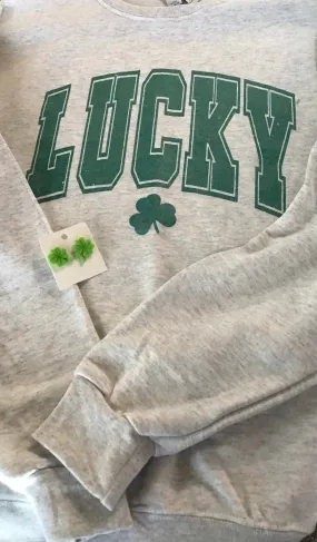 Lucky Sweatshirt + Bonus Shamrocks