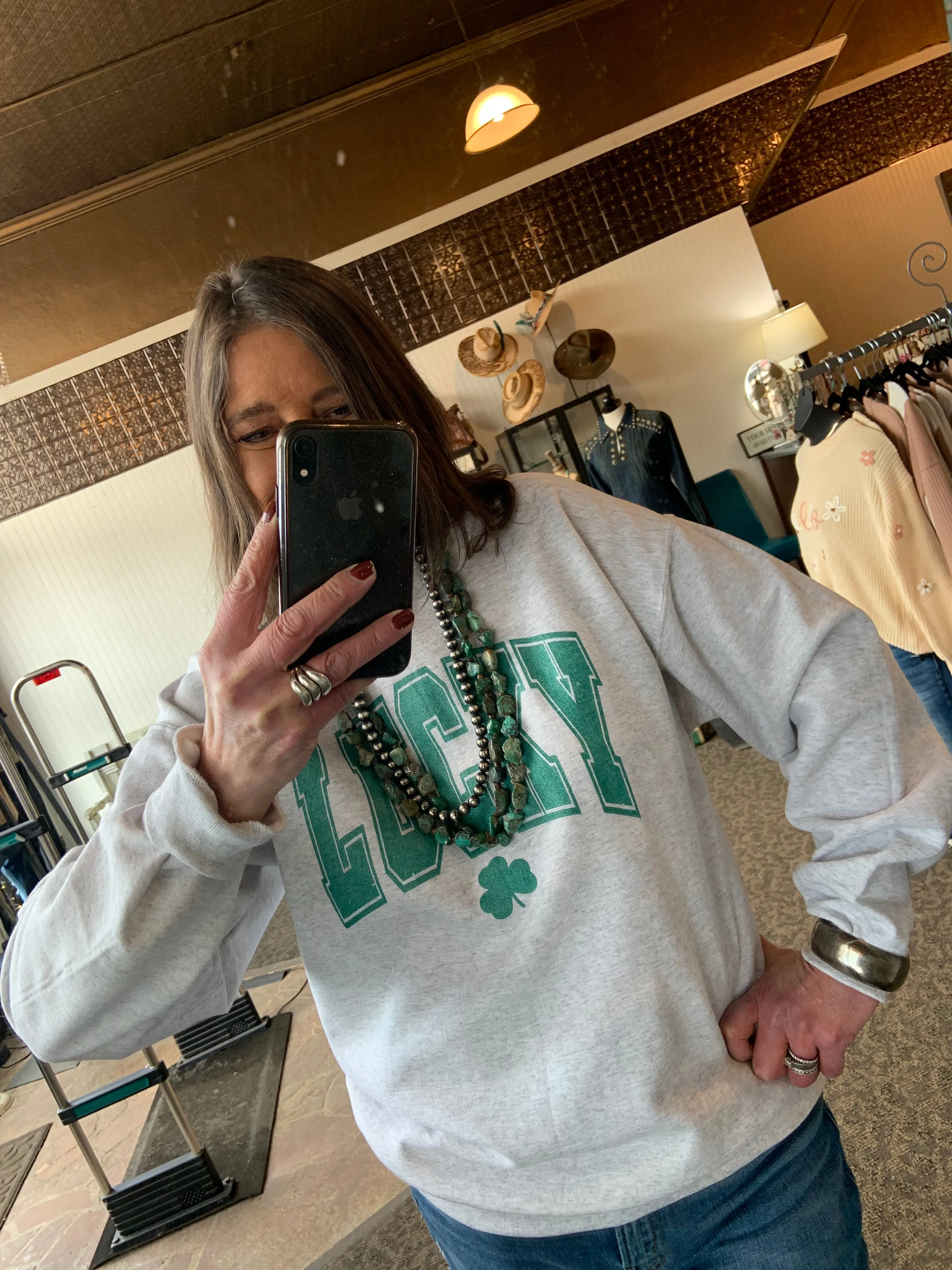 Lucky Sweatshirt + Bonus Shamrocks