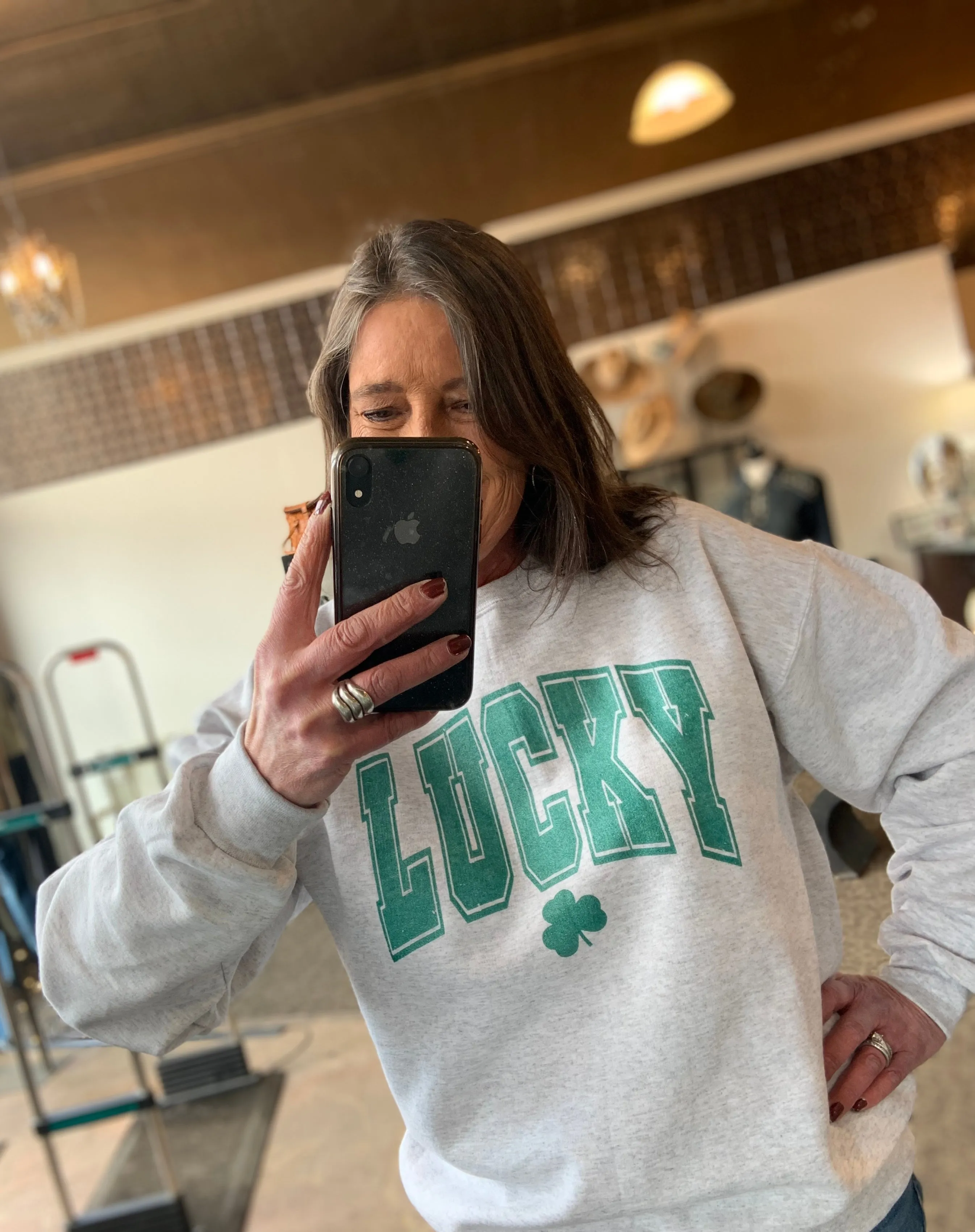 Lucky Sweatshirt + Bonus Shamrocks