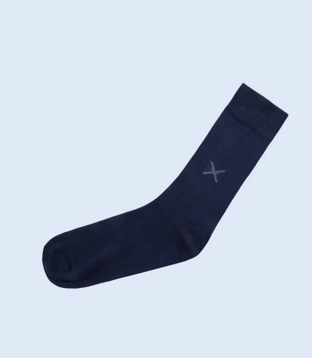 MA1693-NAVY-Mid-calf Socks For Men