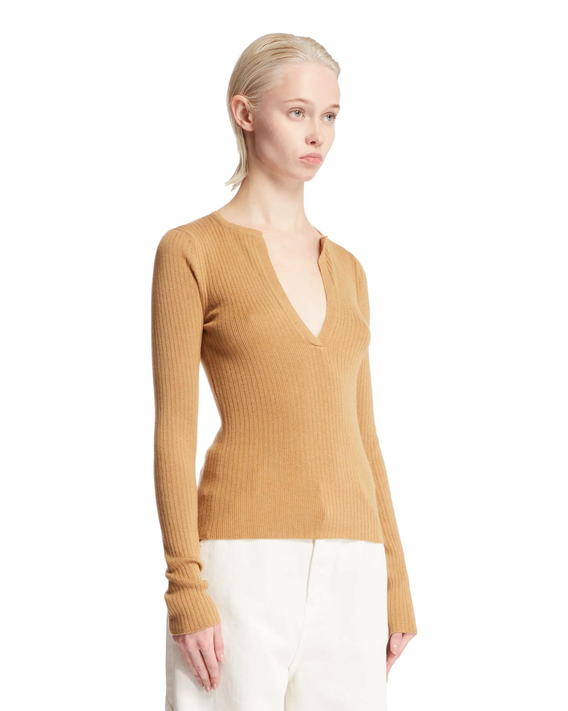 Maglia Beige In Cashmere