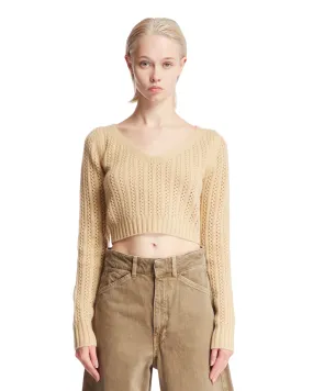 Maglione Beige Cropped