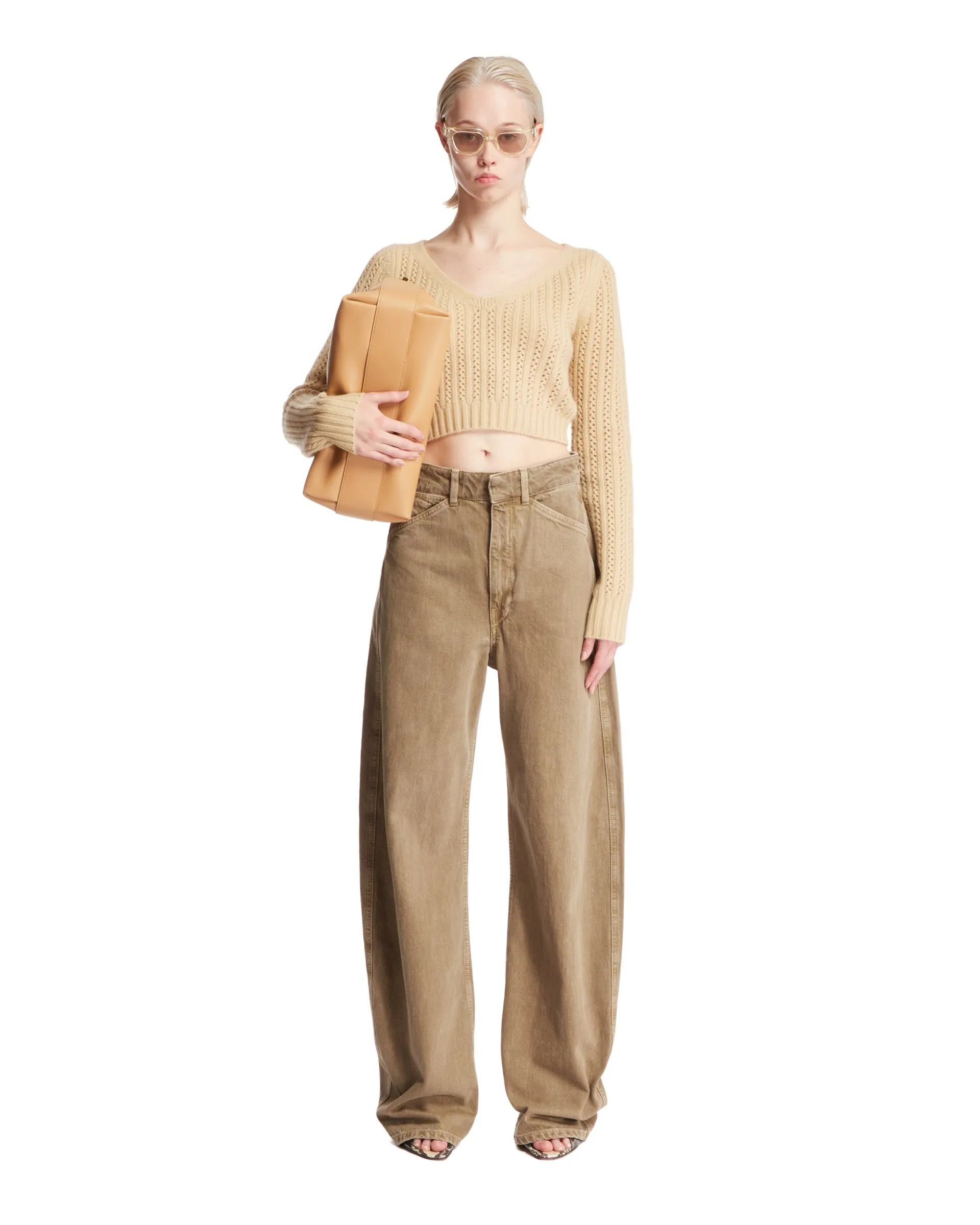 Maglione Beige Cropped