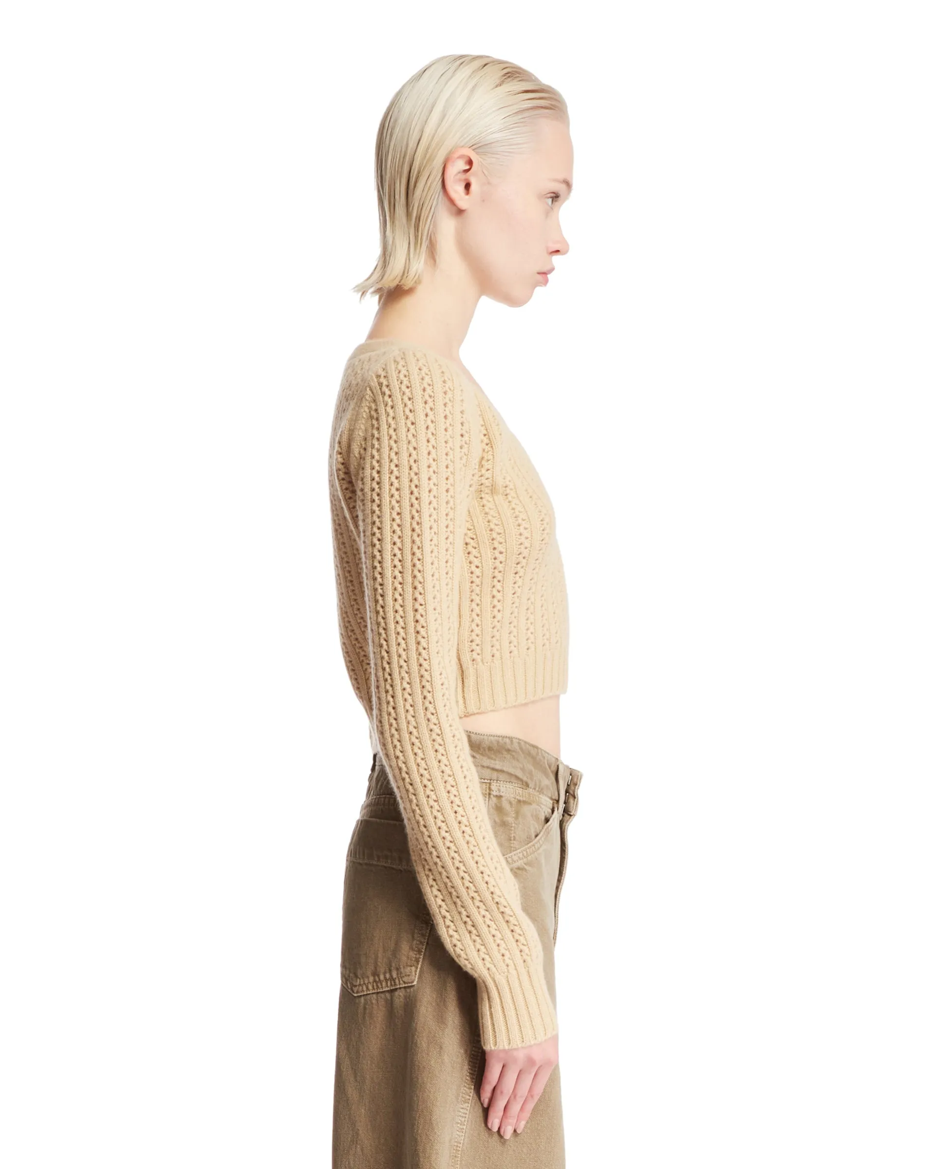 Maglione Beige Cropped