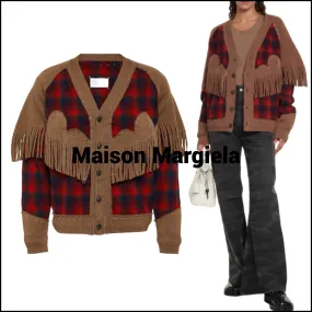 Maison Margiela  |Other Plaid Patterns Casual Style Wool Long Sleeves Fringes