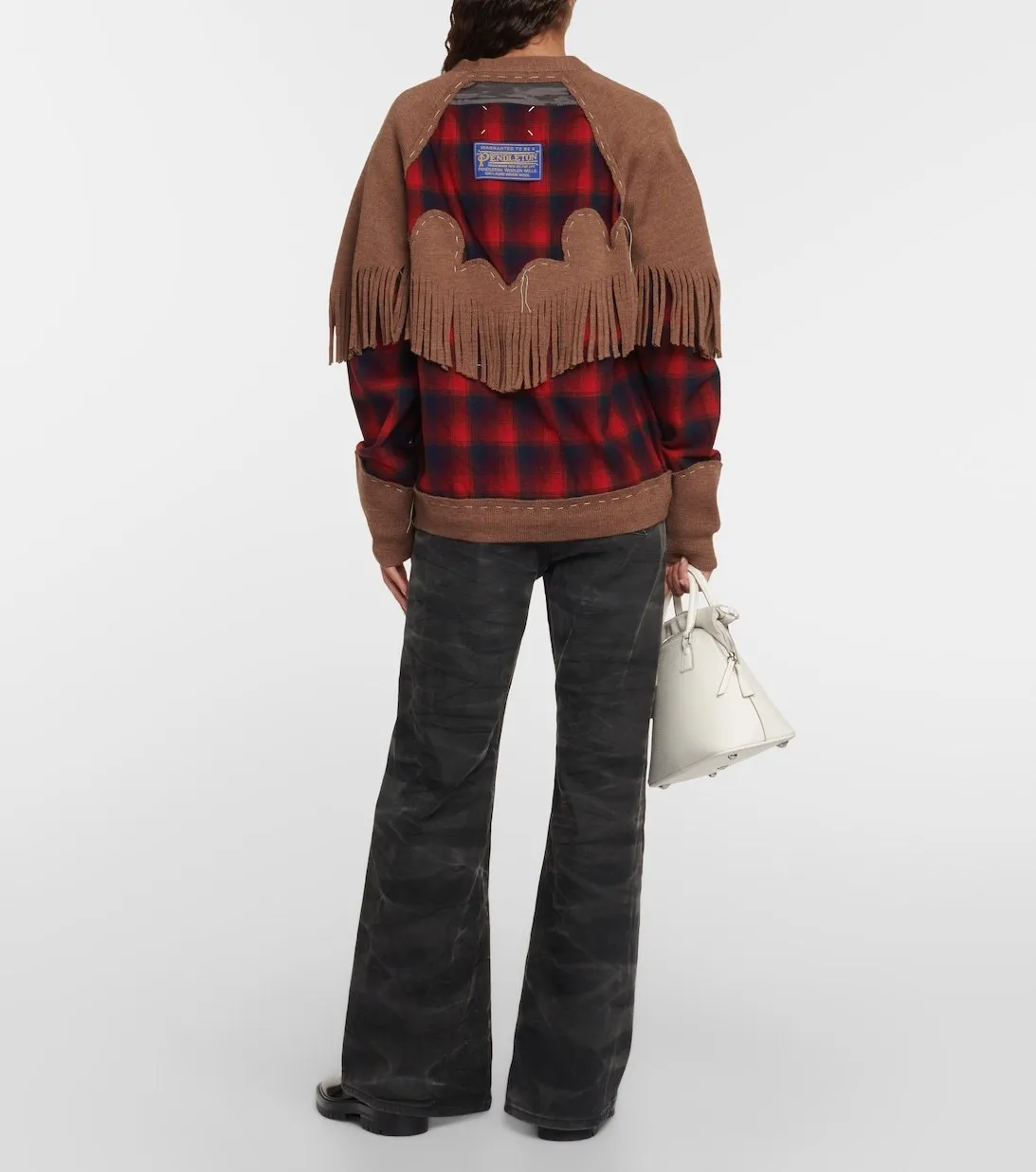 Maison Margiela  |Other Plaid Patterns Casual Style Wool Long Sleeves Fringes