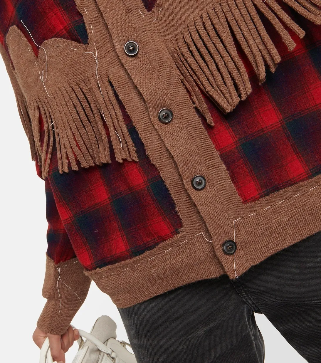 Maison Margiela  |Other Plaid Patterns Casual Style Wool Long Sleeves Fringes