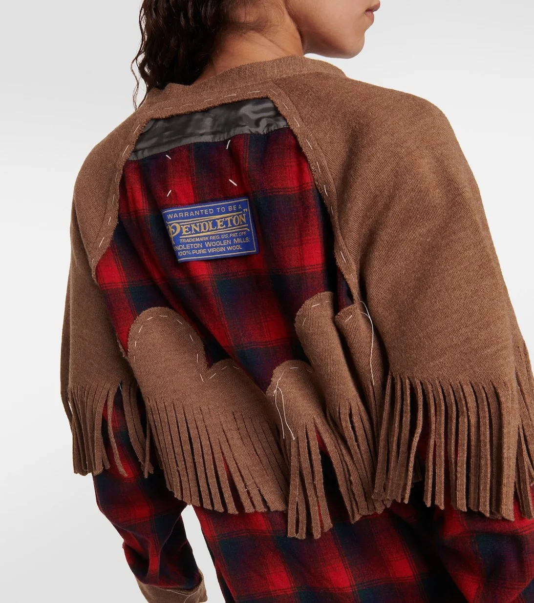 Maison Margiela  |Other Plaid Patterns Casual Style Wool Long Sleeves Fringes