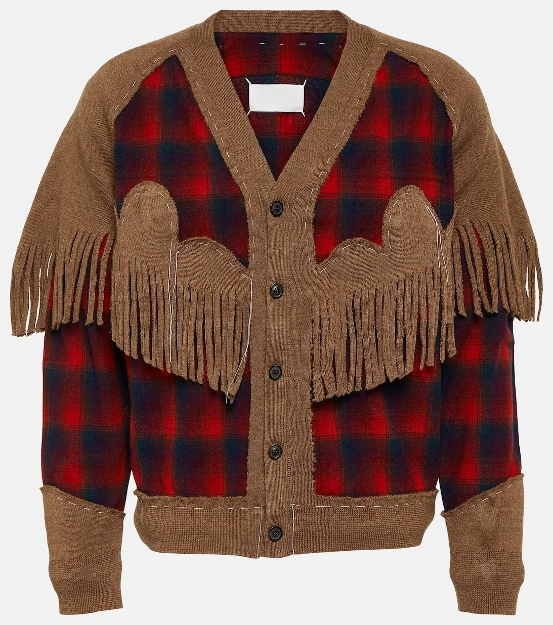 Maison Margiela  |Other Plaid Patterns Casual Style Wool Long Sleeves Fringes